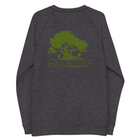 Unisex organic raglan sweatshirt -- Green Logo