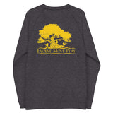 Unisex organic raglan sweatshirt -- Yellow Logo