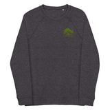 Unisex organic raglan sweatshirt -- Green Logo