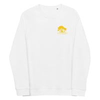 Unisex organic raglan sweatshirt -- Yellow Logo